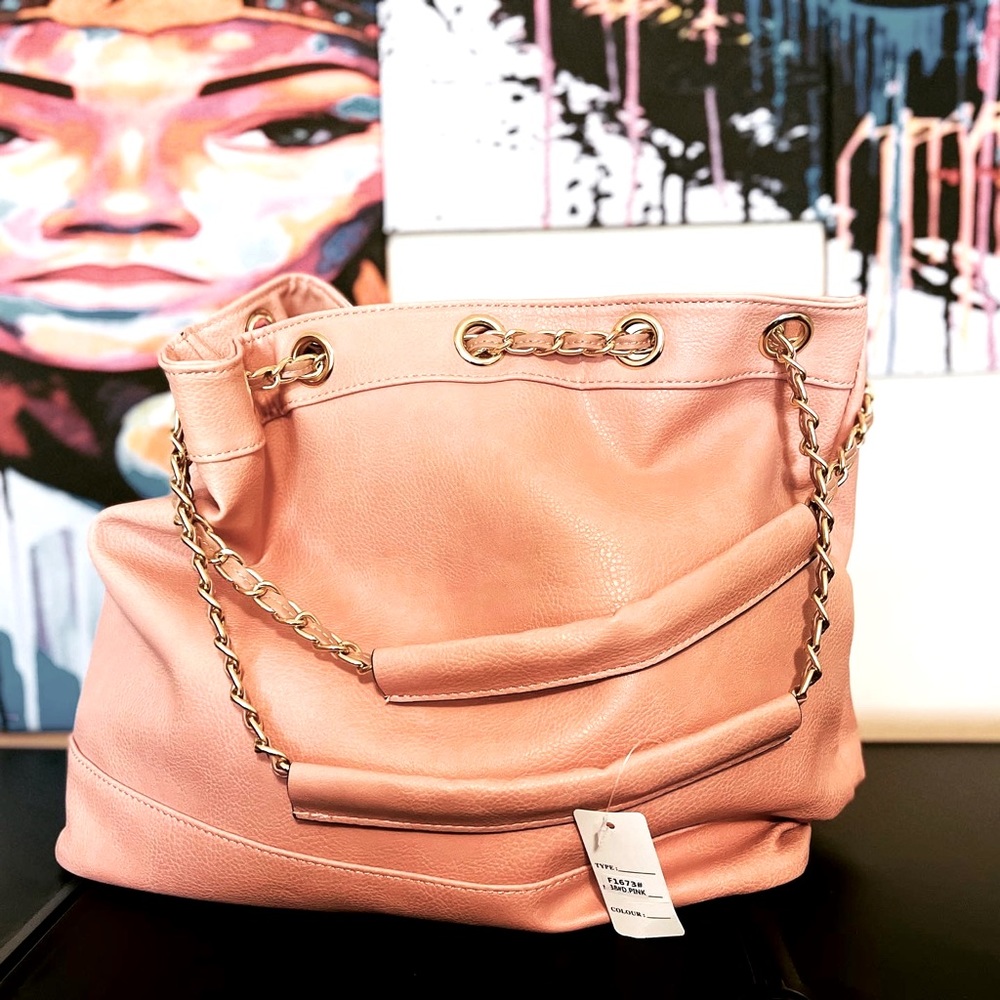 Faux leather bucket bag
